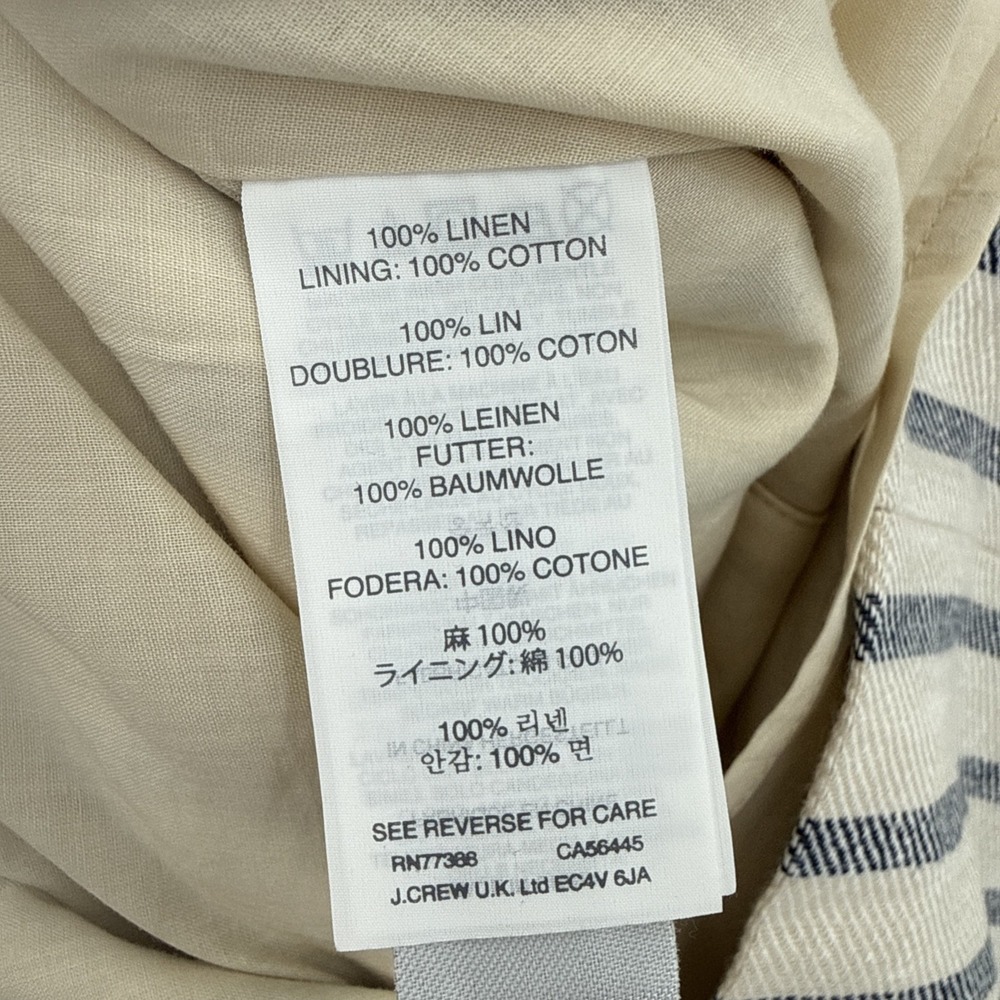 J. Crew Womens Striped 100% Linen Faux Wrap Mini Skirt Size 6 Preppy Coastal - Picture 5 of 7